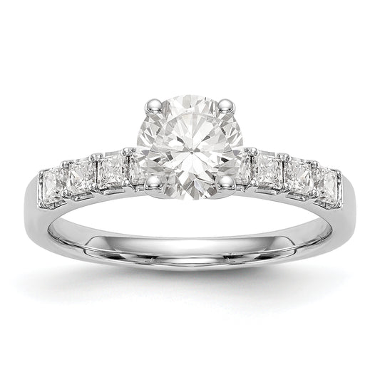 14K White Gold Simulated Diamond Engagement Ring