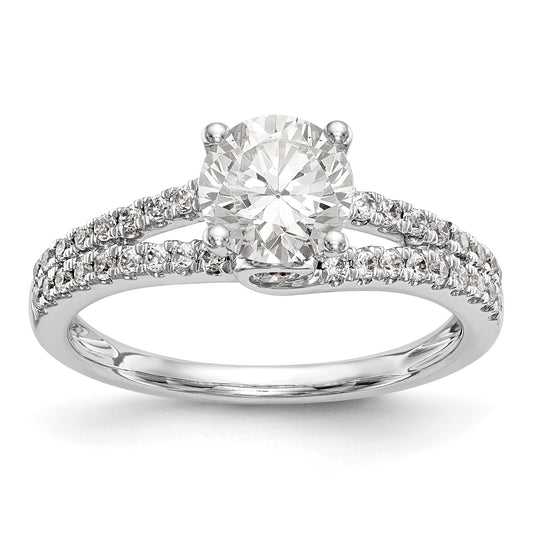 14K White Gold Simulated Diamond Engagement Ring