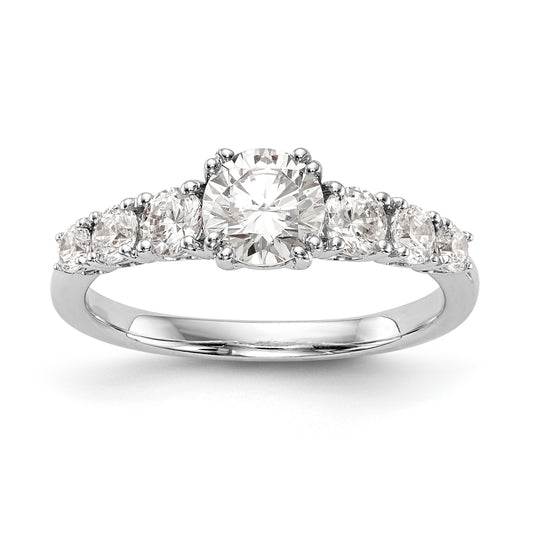 14K White Gold Simulated Diamond Engagement Ring