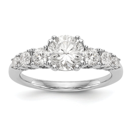 14K White Gold Simulated Diamond Engagement Ring