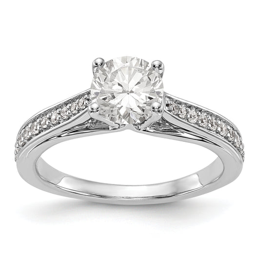 14K White Gold Simulated Diamond Engagement Ring