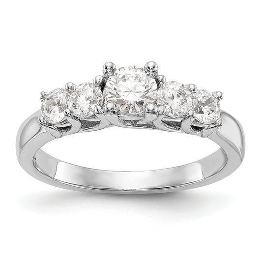 14K White Gold Simulated Diamond Engagement Ring