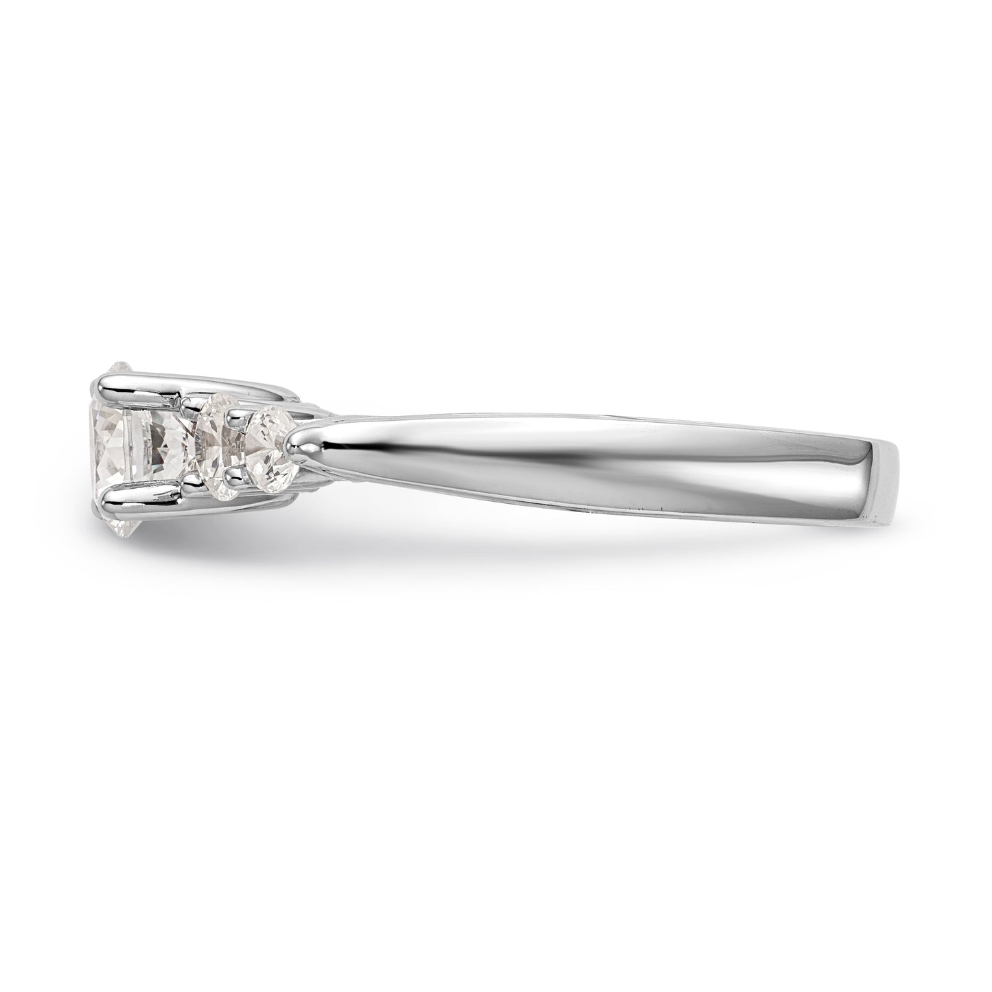 14K White Gold Simulated Diamond Engagement Ring