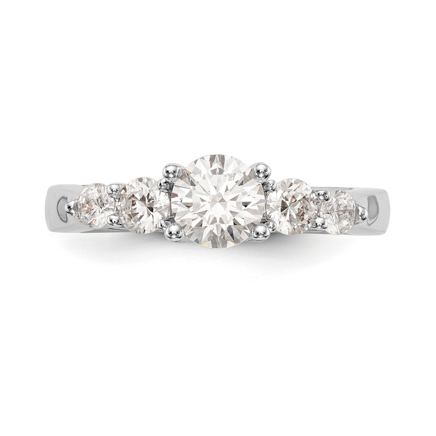 14K White Gold Simulated Diamond Engagement Ring