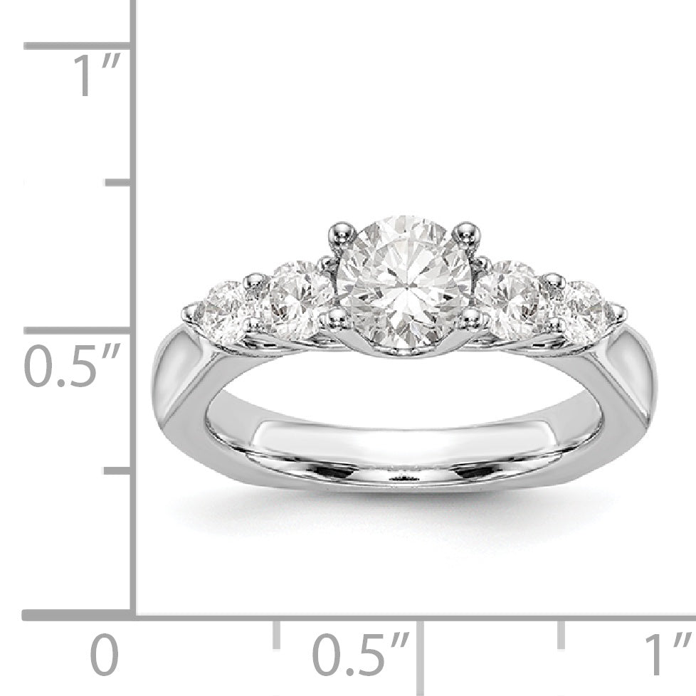 14K White Gold Simulated Diamond Engagement Ring