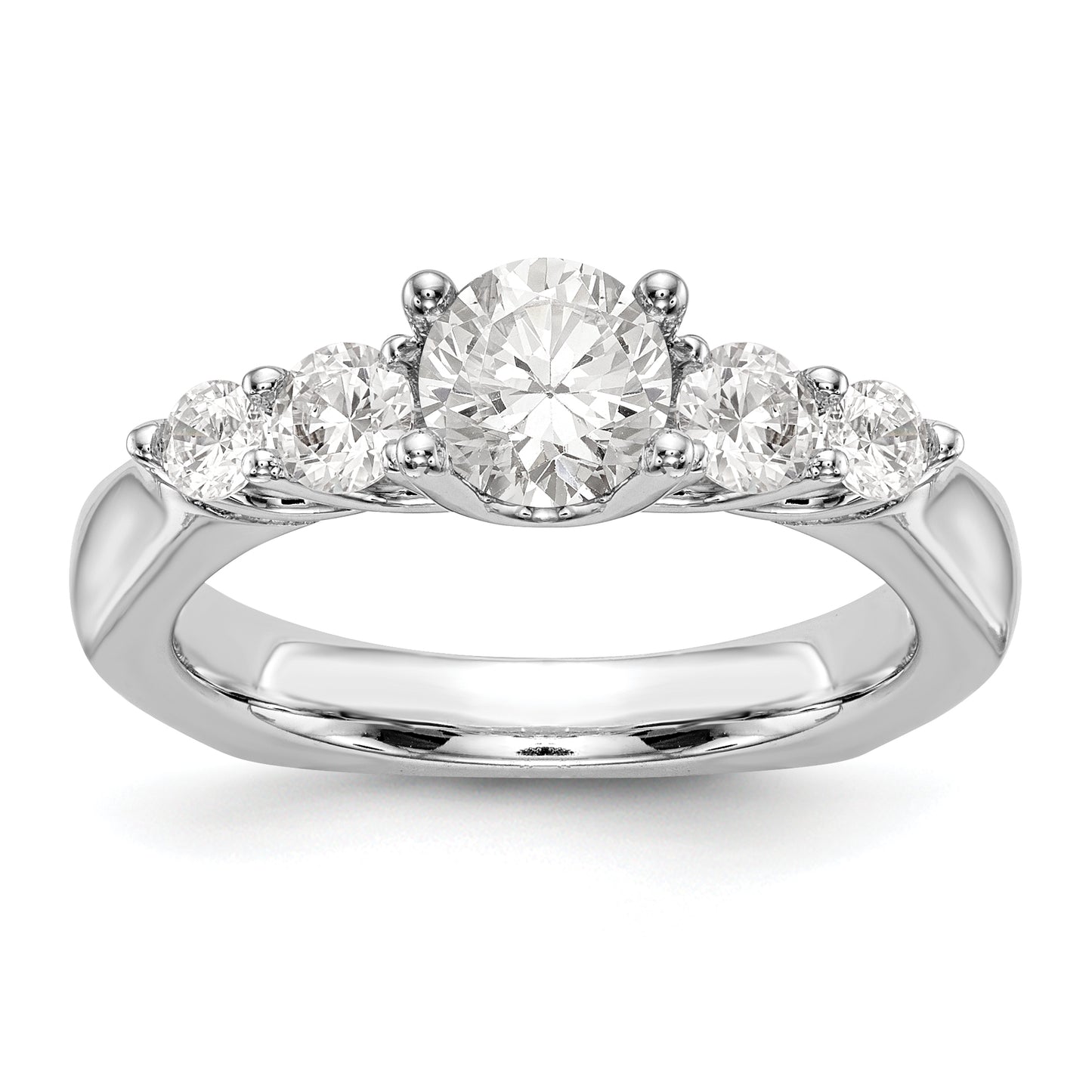 14K White Gold Simulated Diamond Engagement Ring