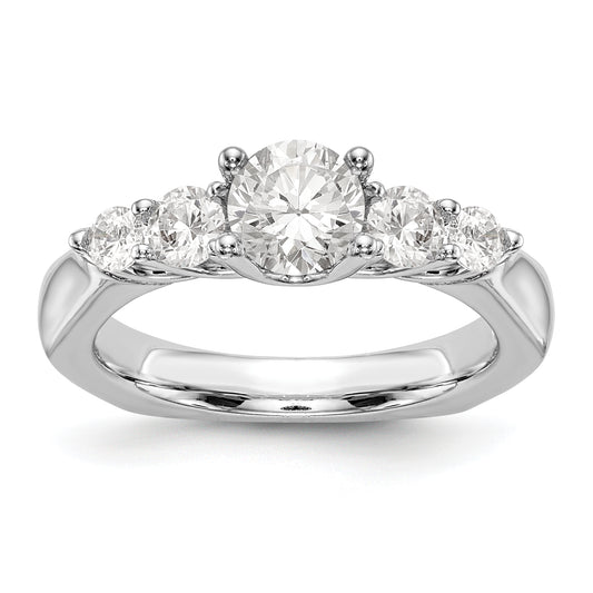 14K White Gold Simulated Diamond Engagement Ring