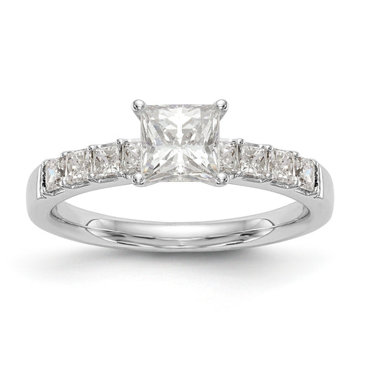 14K White Gold Simulated Diamond Engagement Ring