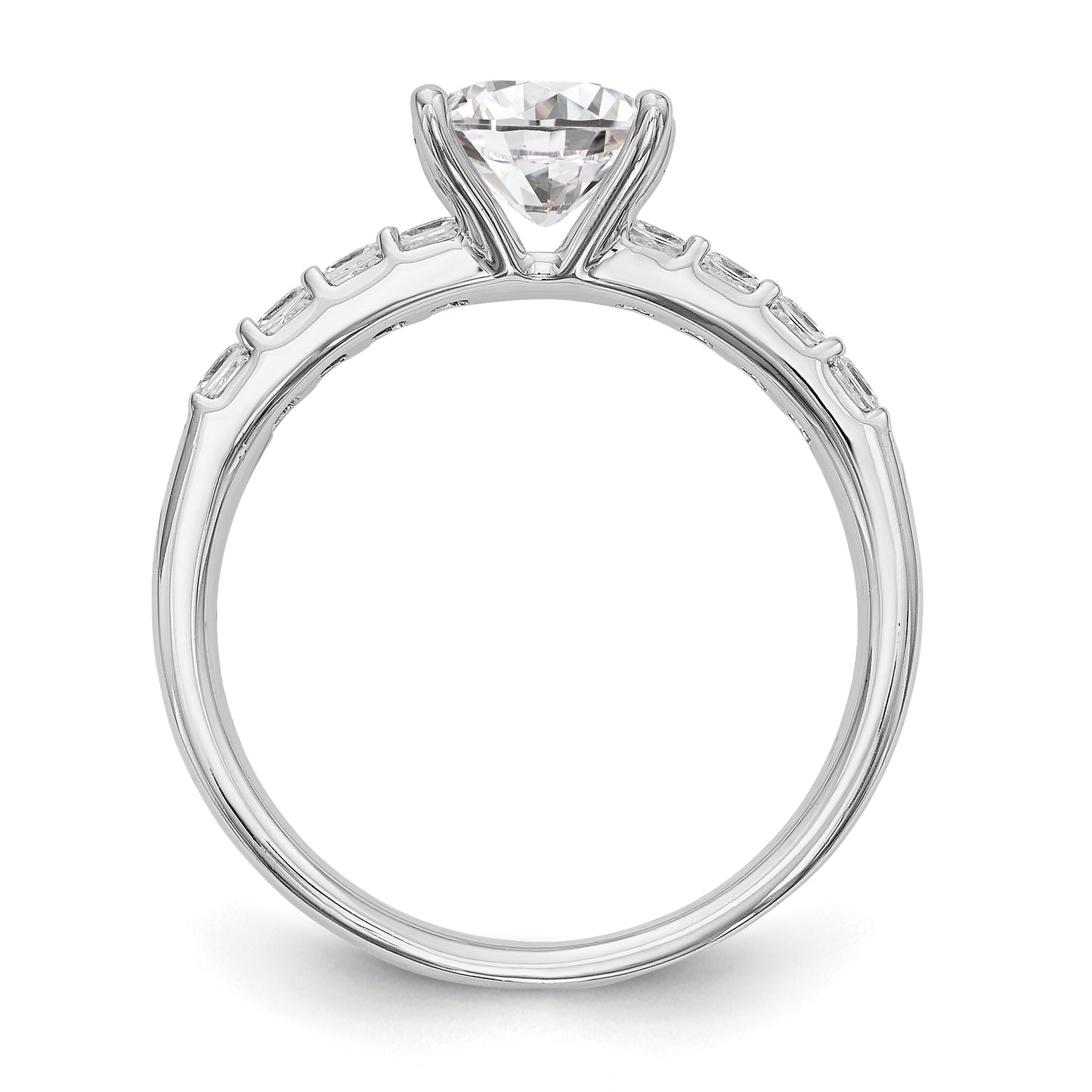 14K White Gold Simulated Diamond Engagement Ring