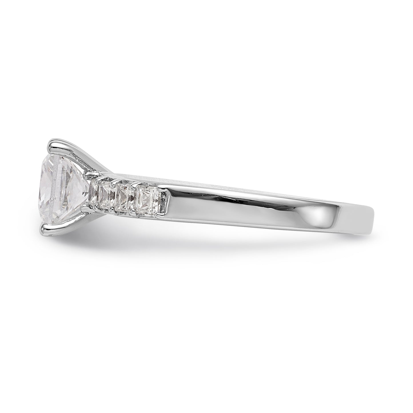 14K White Gold Simulated Diamond Engagement Ring