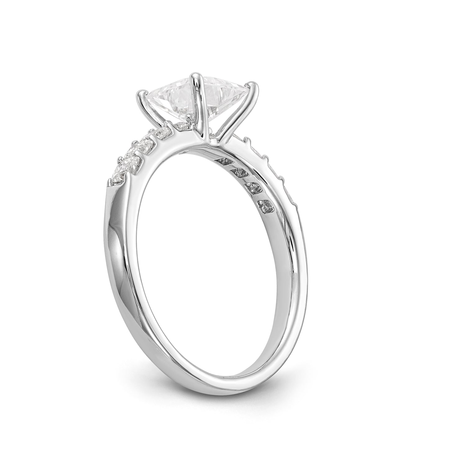 14K White Gold Simulated Diamond Engagement Ring