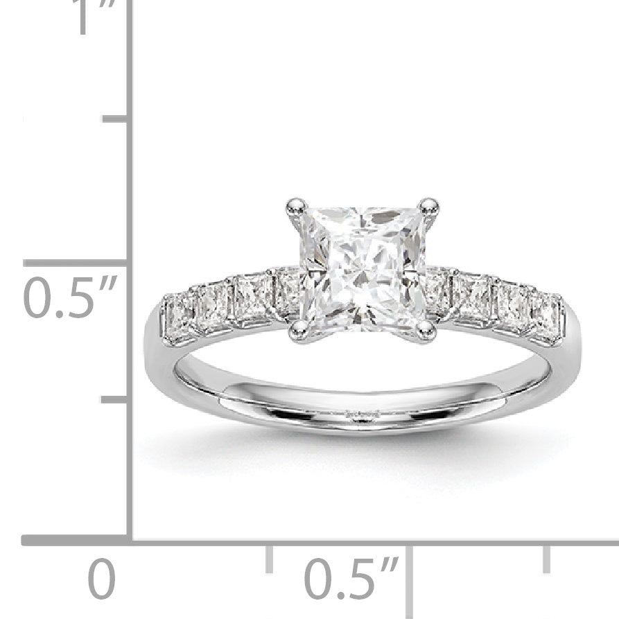 14K White Gold Simulated Diamond Engagement Ring