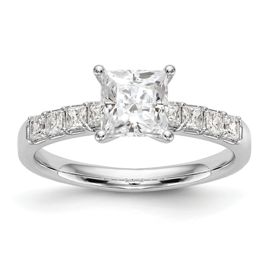 14K White Gold Simulated Diamond Engagement Ring