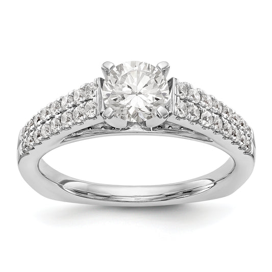 14K White Gold Simulated Diamond Engagement Ring