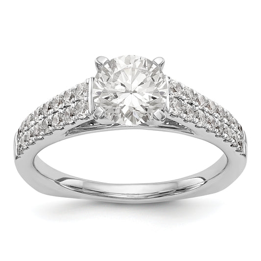 14K White Gold Simulated Diamond Engagement Ring