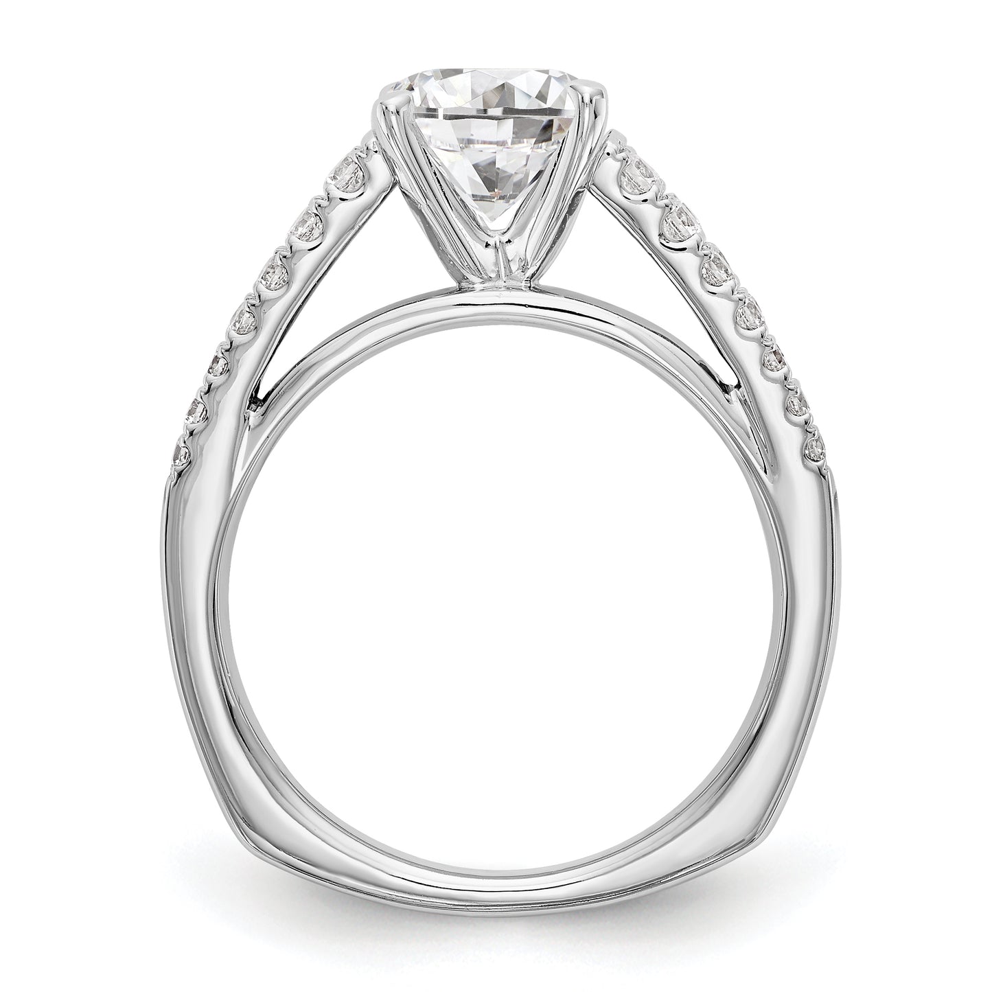 14K White Gold Simulated Diamond Engagement Ring