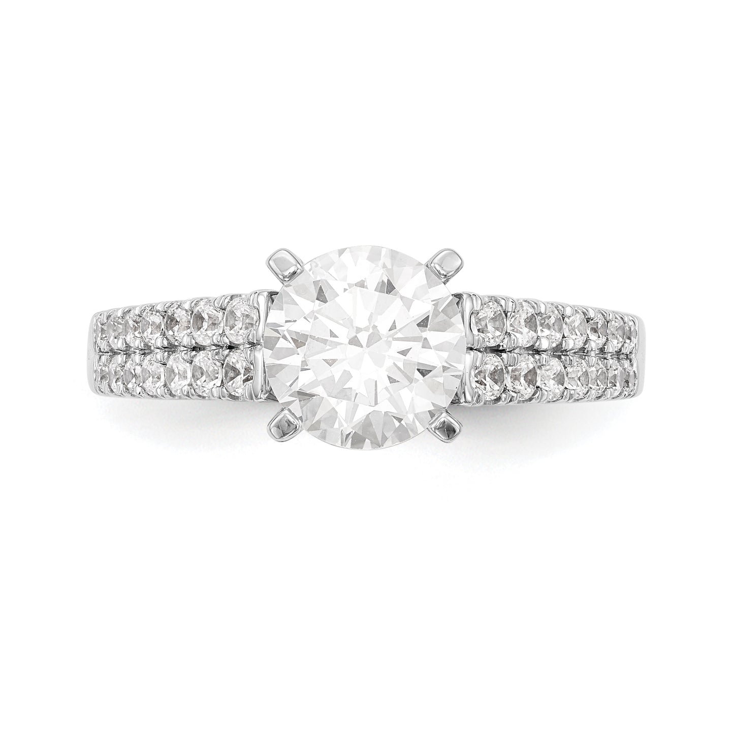 14K White Gold Simulated Diamond Engagement Ring