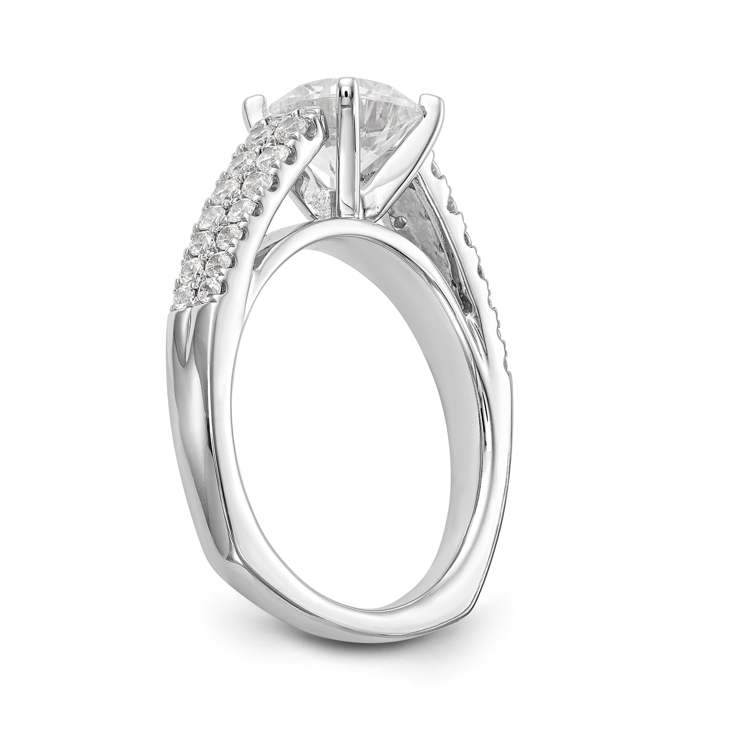 14K White Gold Simulated Diamond Engagement Ring