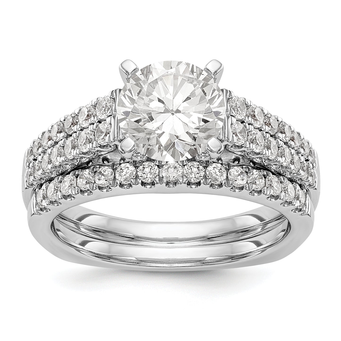 14K White Gold Simulated Diamond Engagement Ring