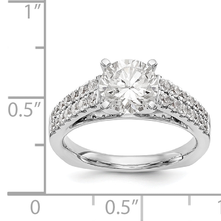 14K White Gold Simulated Diamond Engagement Ring