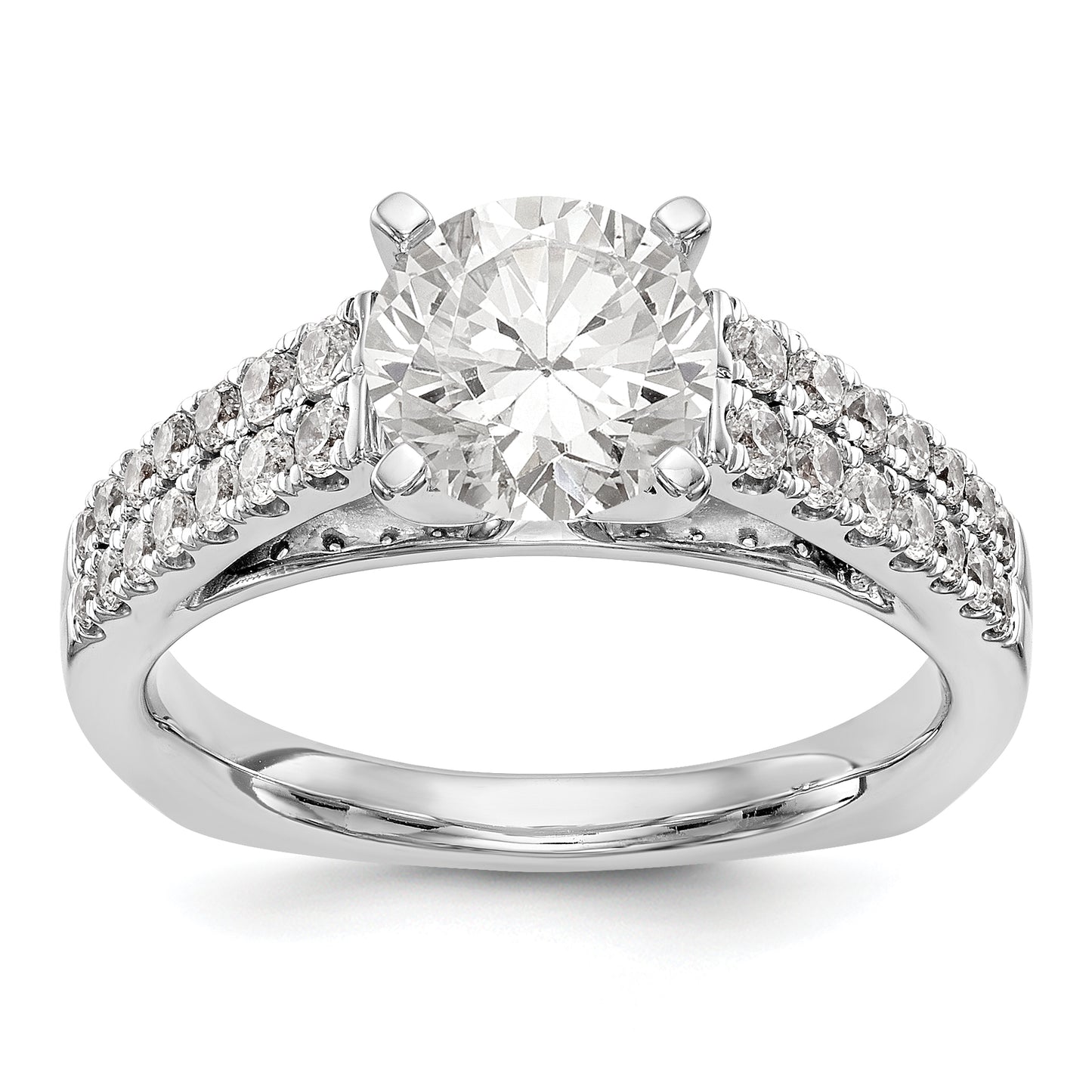 14K White Gold Simulated Diamond Engagement Ring