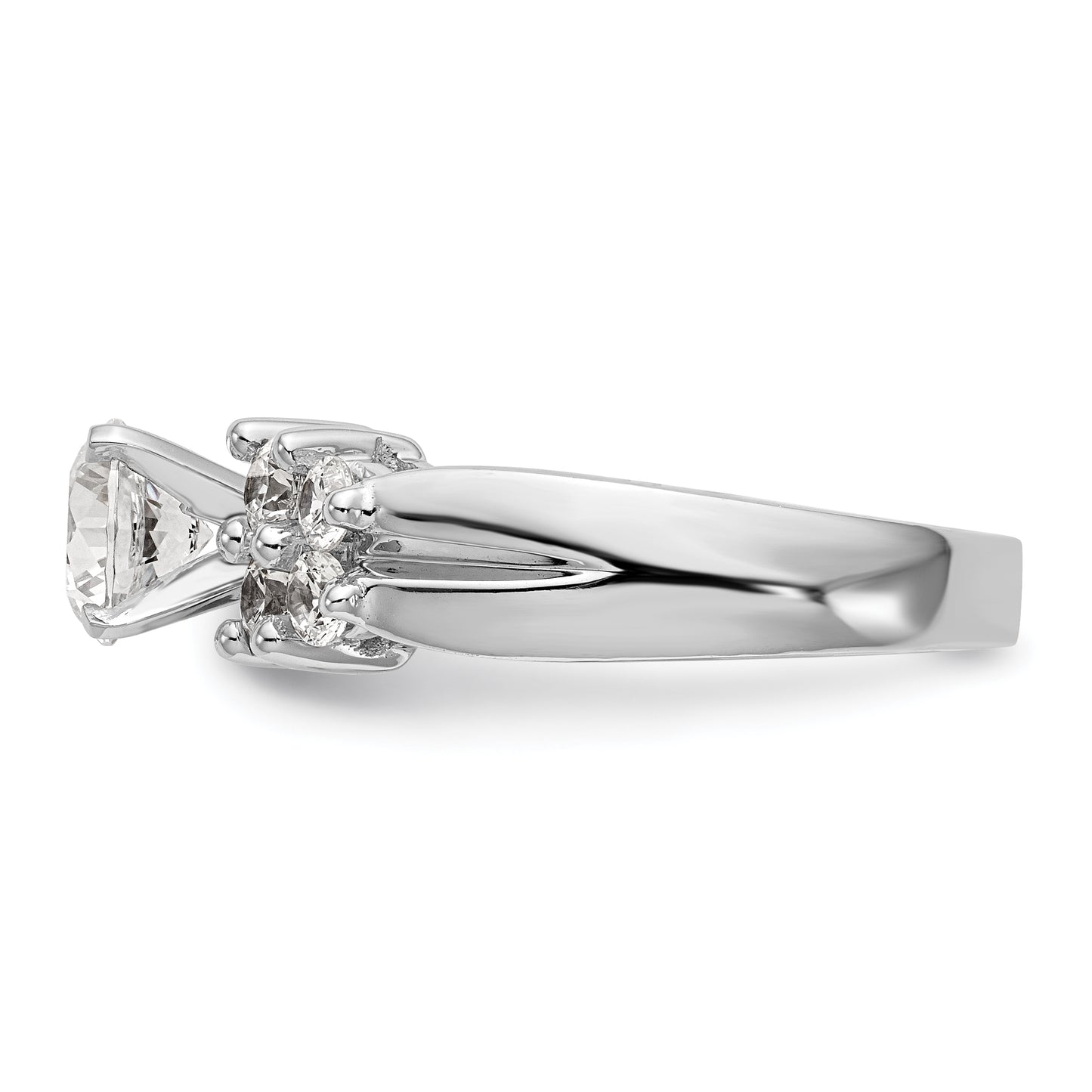 14K White Gold Diamond Peg Set Engagement Ring