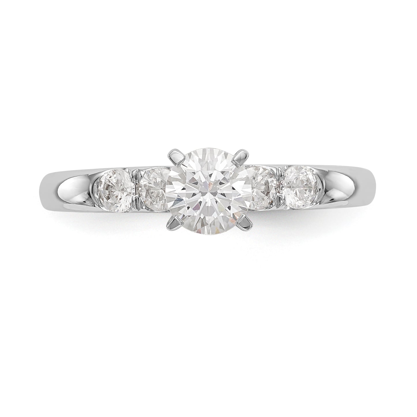 14K White Gold Diamond Peg Set Engagement Ring