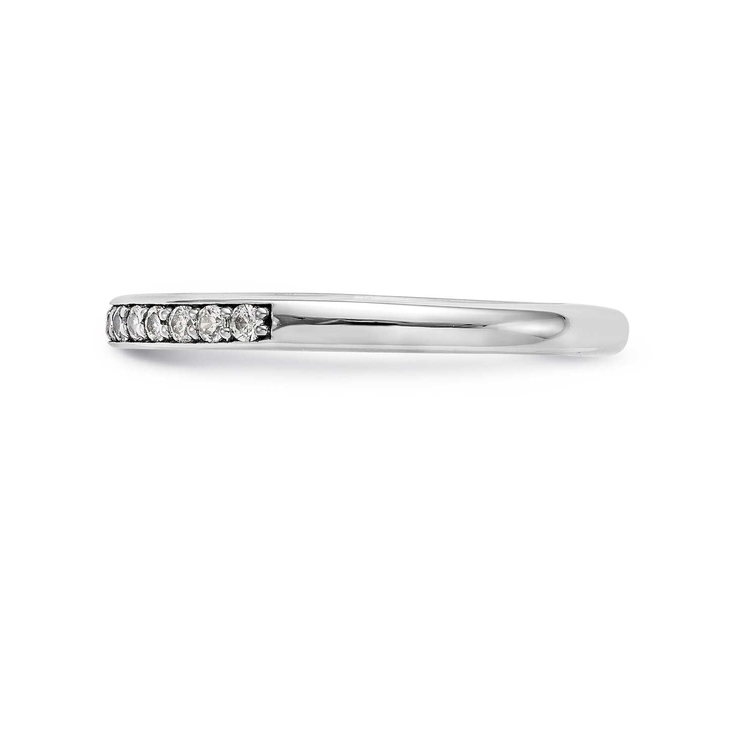 14K White Gold Diamond Wedding Band