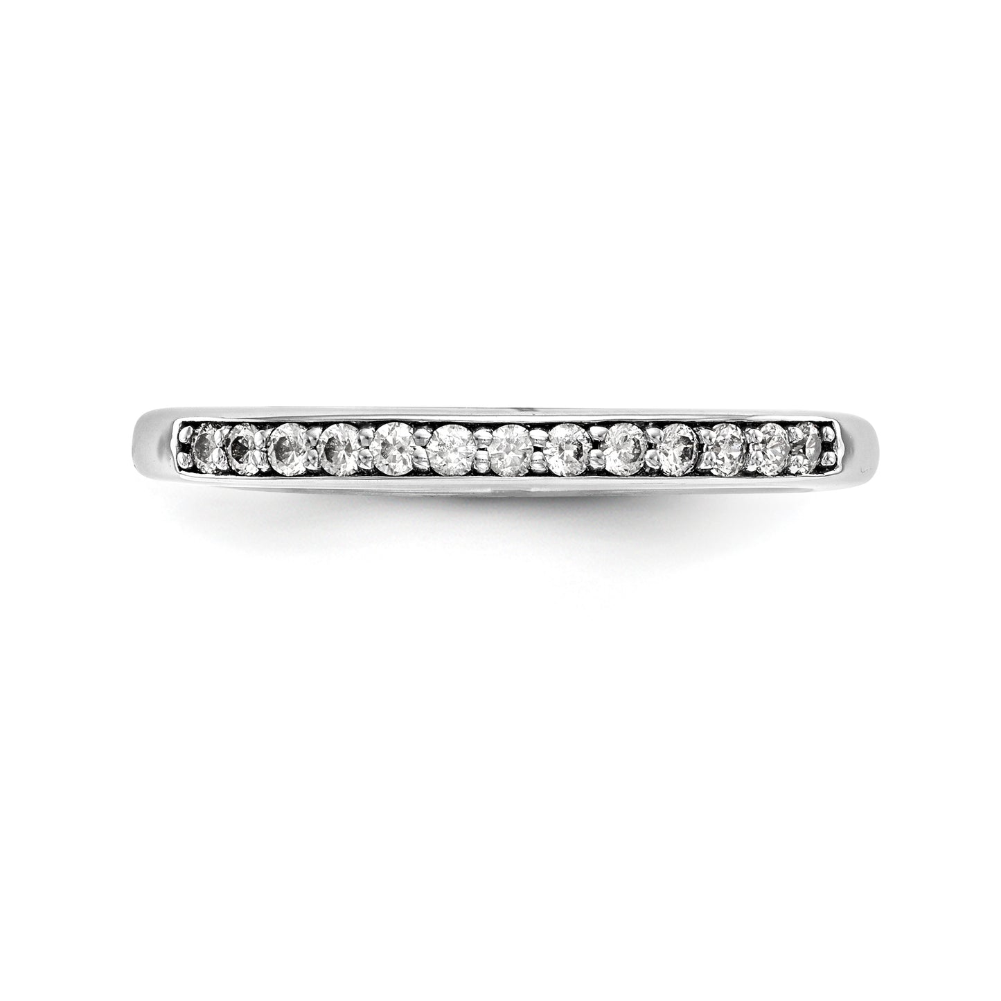 14K White Gold Diamond Wedding Band