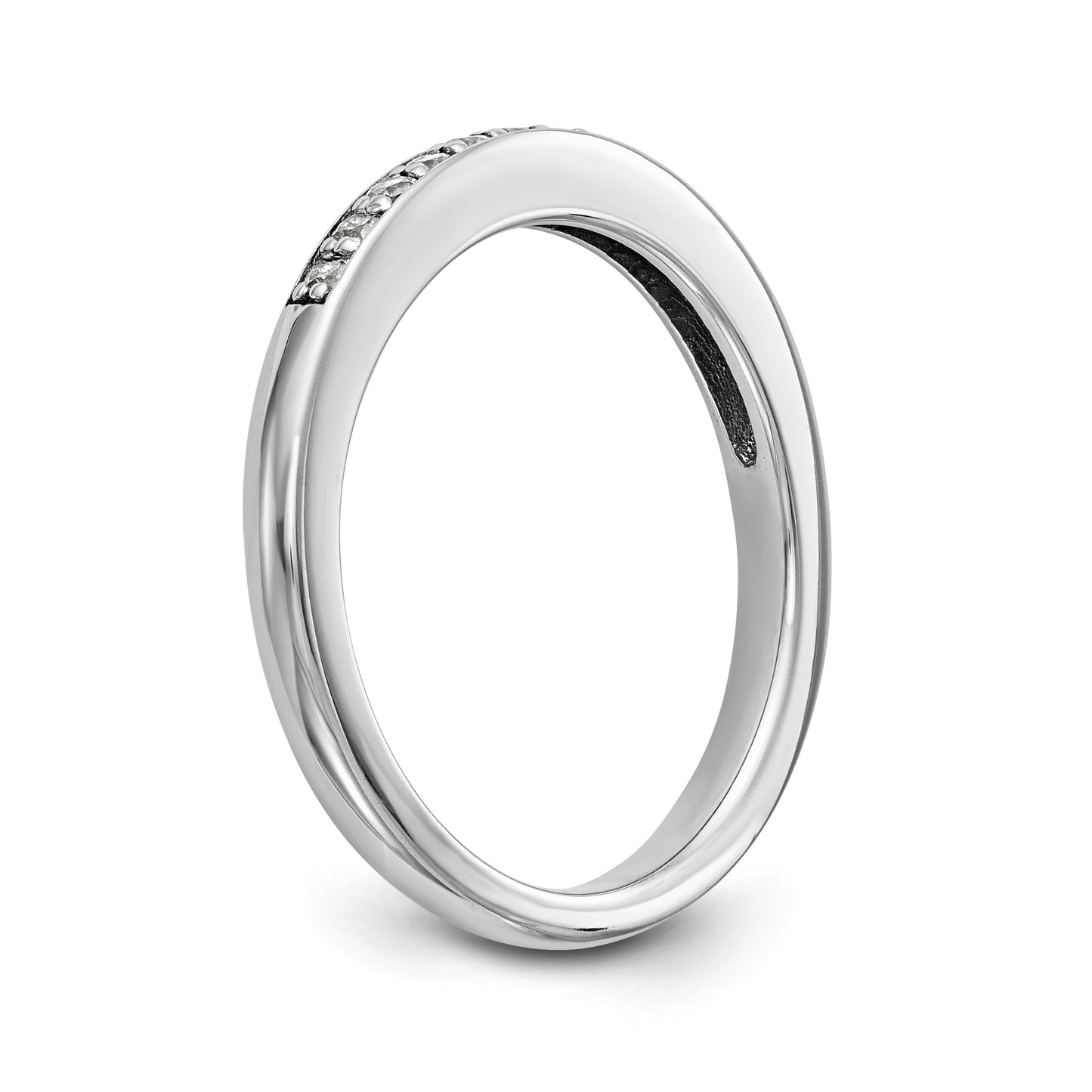 14K White Gold Diamond Wedding Band