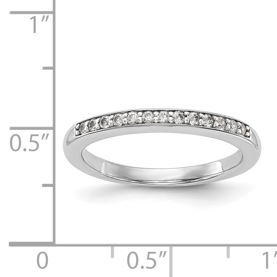 14K White Gold Diamond Wedding Band