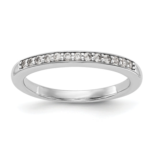 14K White Gold Diamond Wedding Band