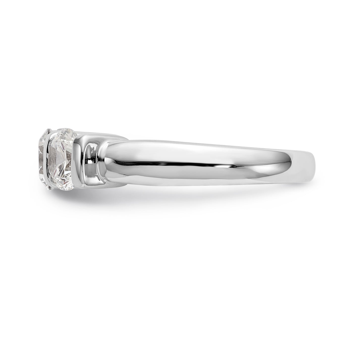 14K White Gold 3 Stone Diamond Engagement Ring