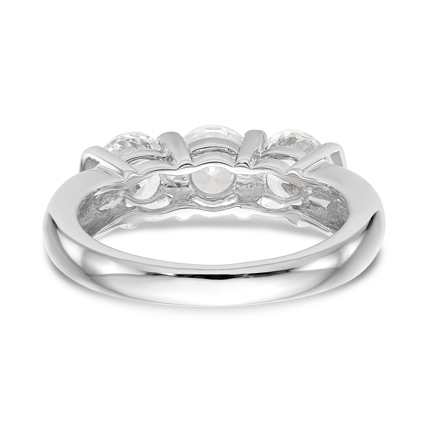 14K White Gold 3 Stone Diamond Engagement Ring