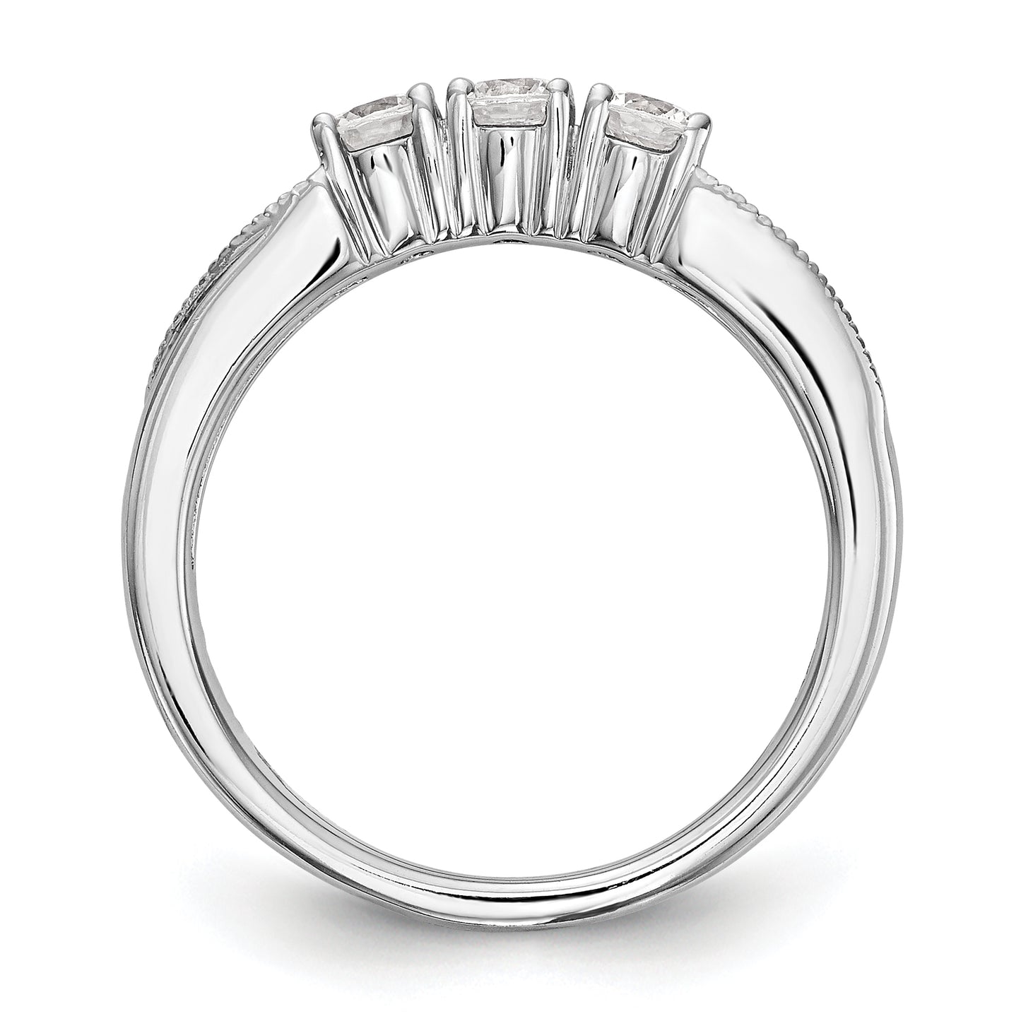 14K White Gold Diamond Wedding Band