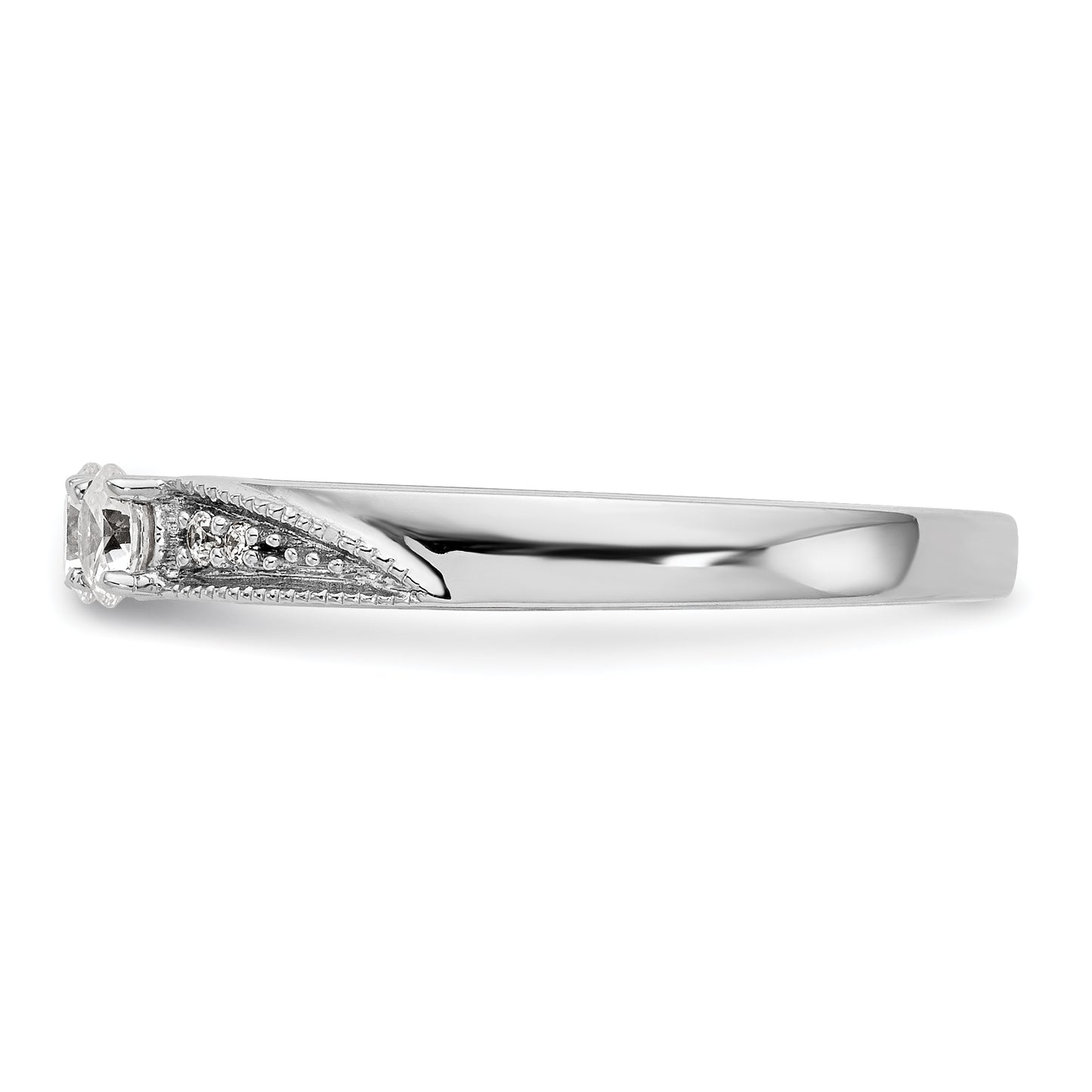 14K White Gold Diamond Wedding Band