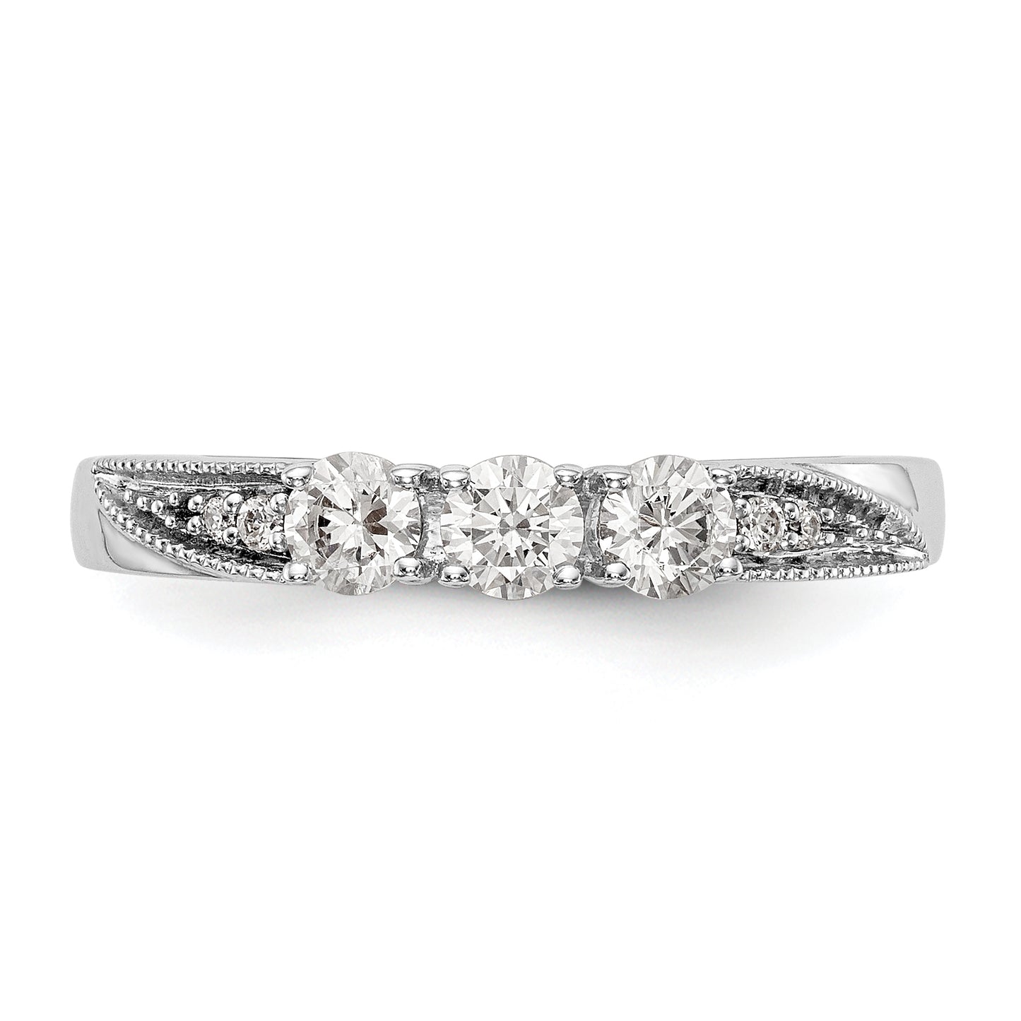 14K White Gold Diamond Wedding Band