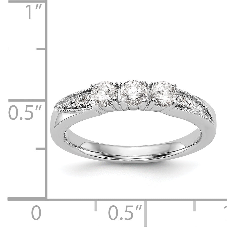 14K White Gold Diamond Wedding Band