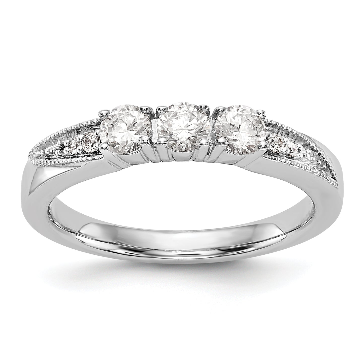 14K White Gold Diamond Wedding Band