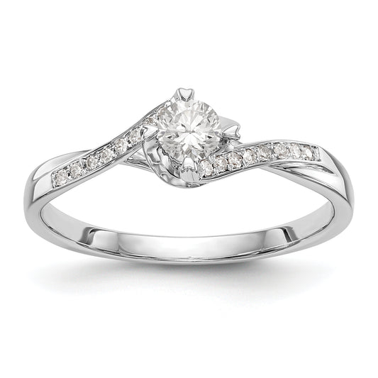 14K White Gold Simulated Diamond Promise/Engagement Ring