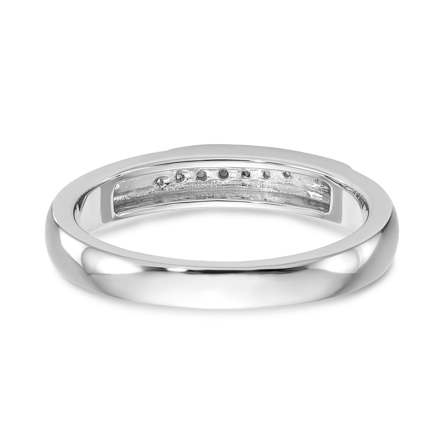 14K White Gold Complete Diamond Trio Men's Wedding Band