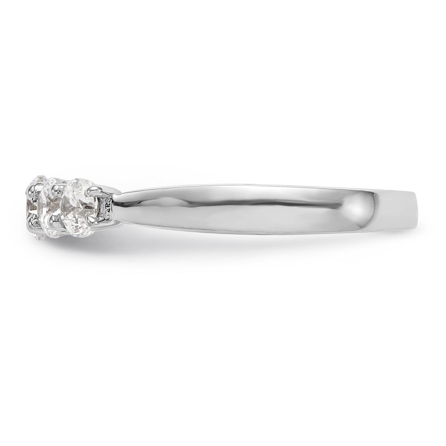 14K White Gold 5 Stone Simulated Diamond Band