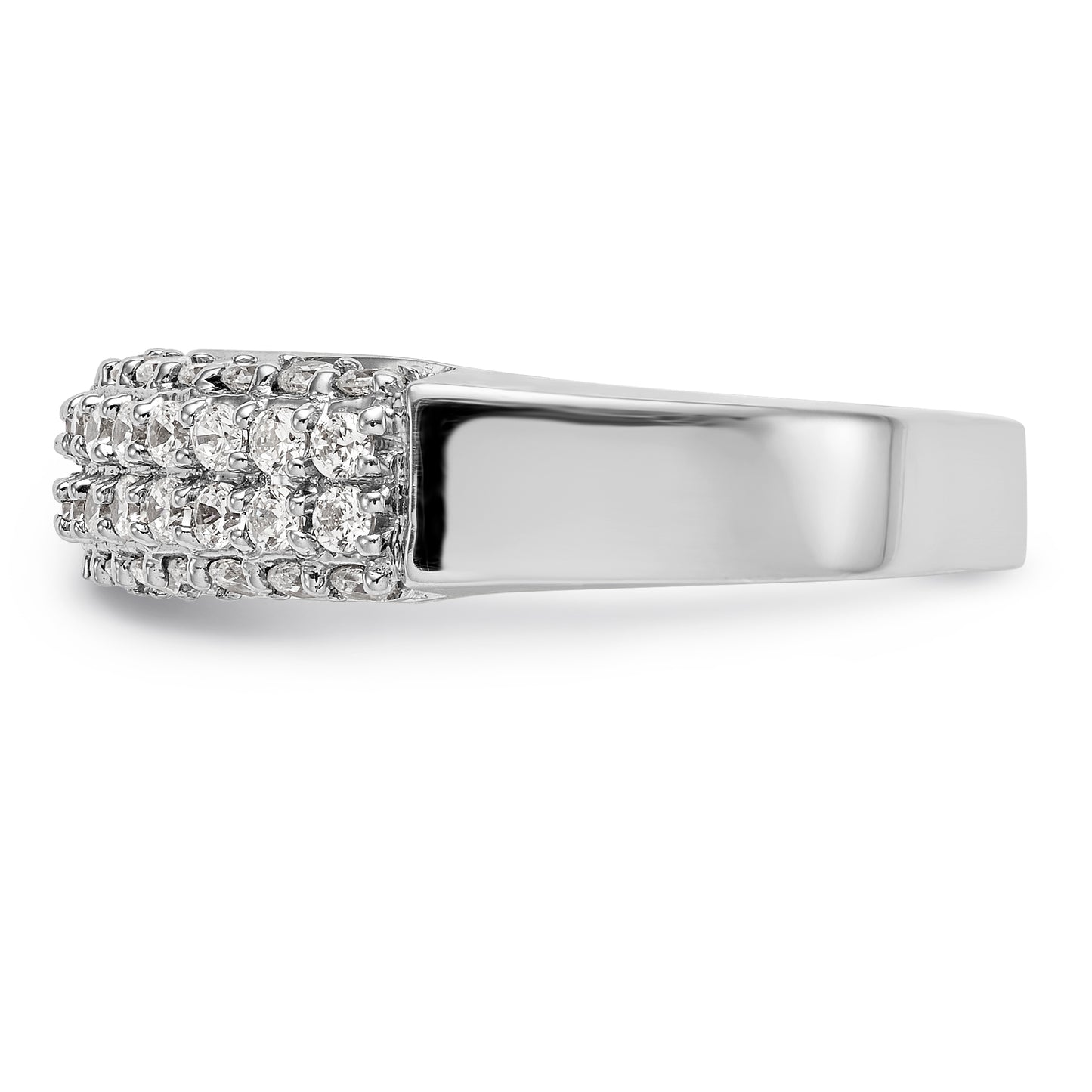 14K White Gold Diamond Band