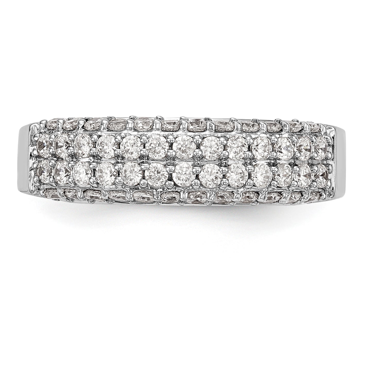 14K White Gold Diamond Band