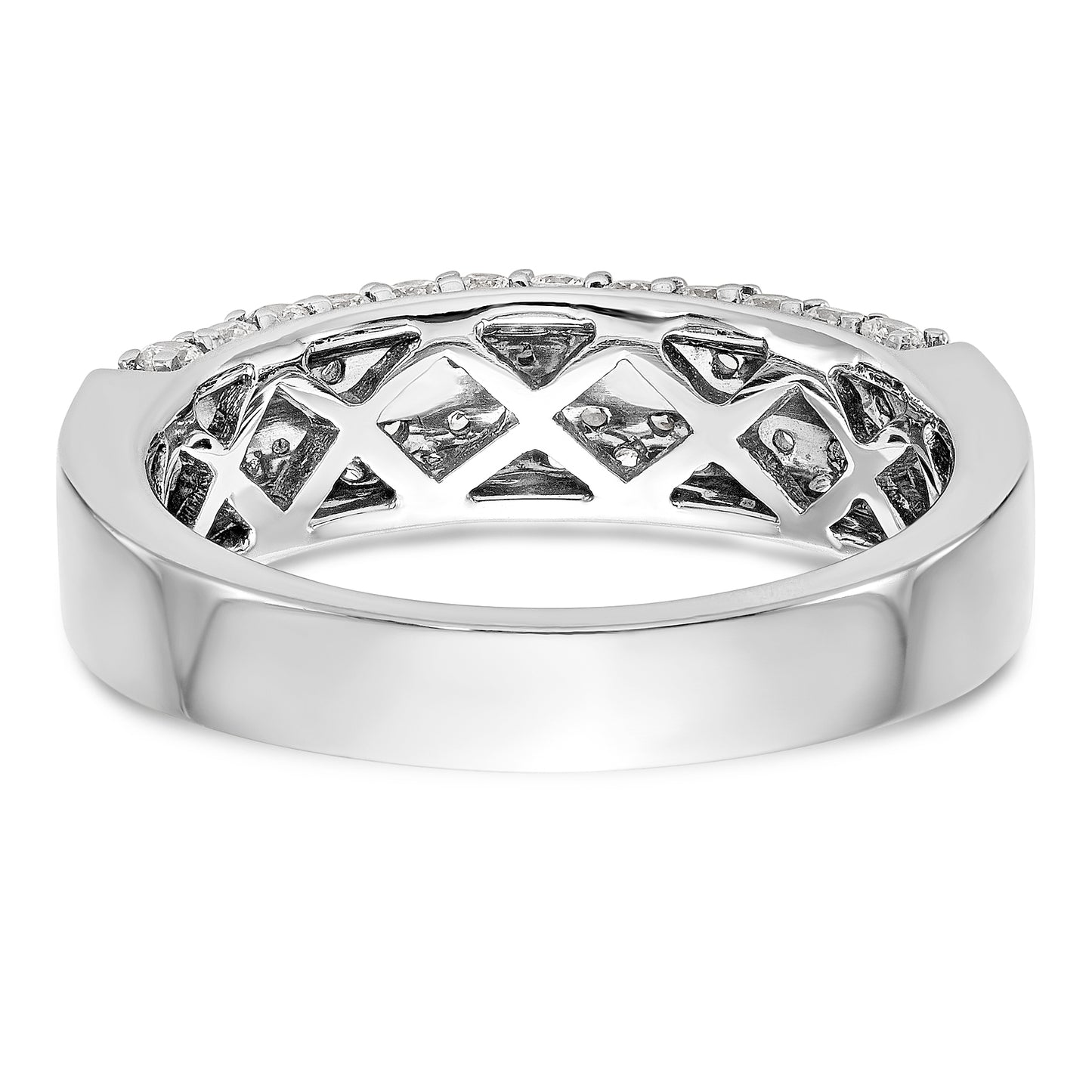 14K White Gold Diamond Band