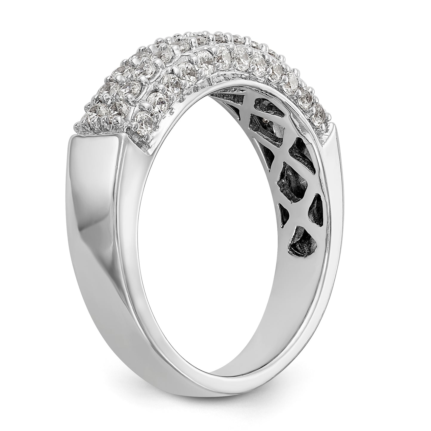 14K White Gold Diamond Band