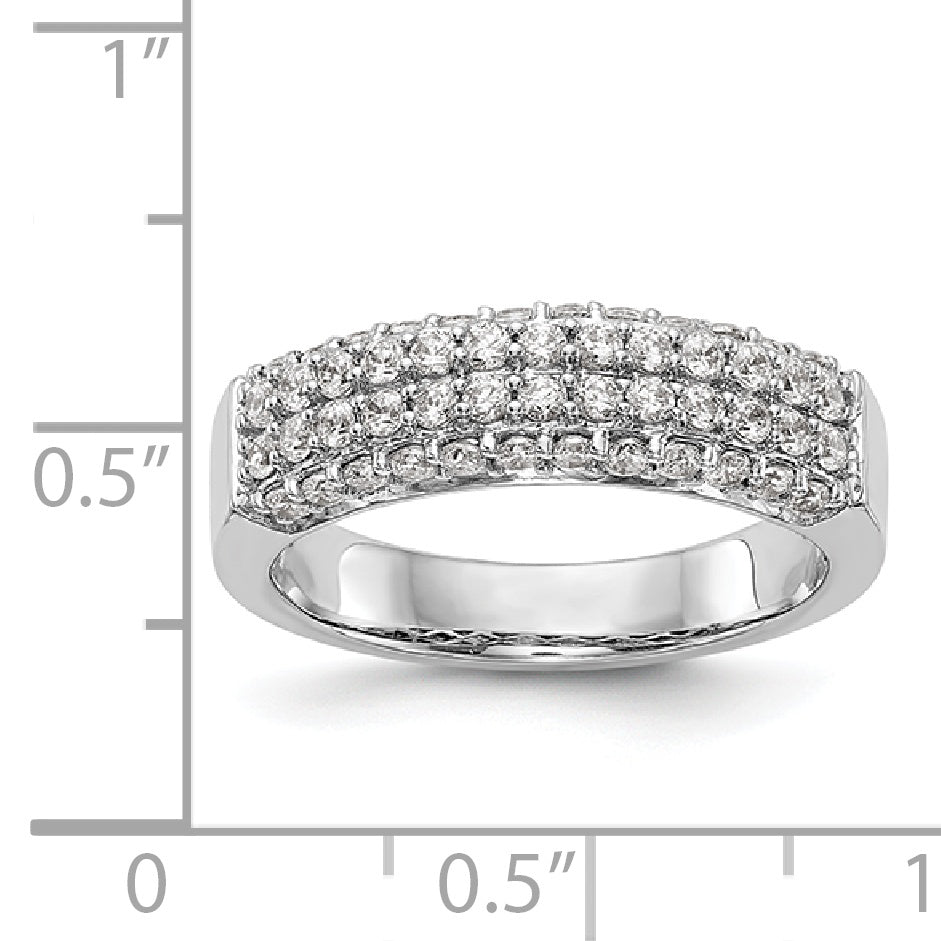 14K White Gold Diamond Band