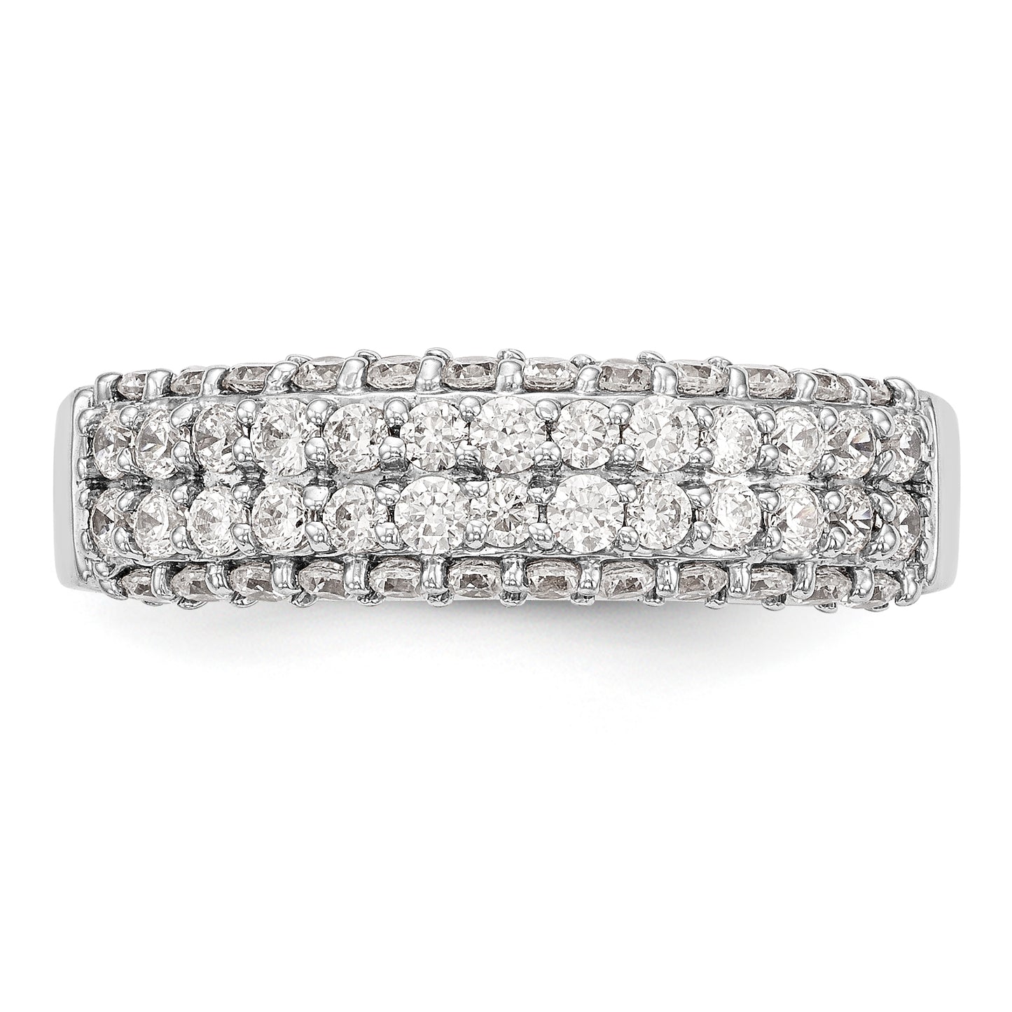 14K White Gold Diamond Band