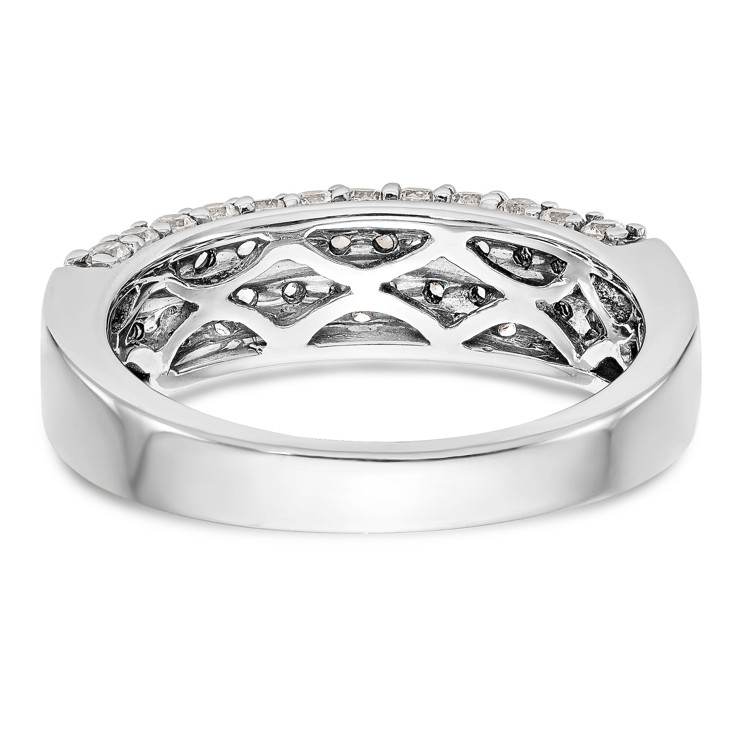 14K White Gold Diamond Band