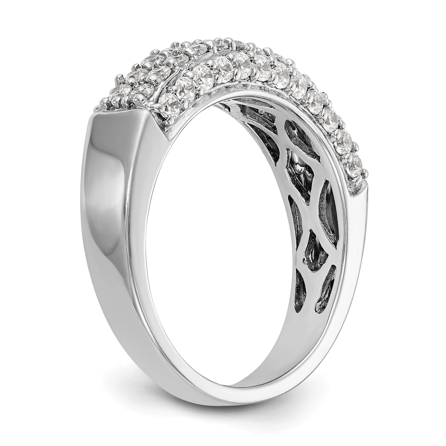 14K White Gold Diamond Band